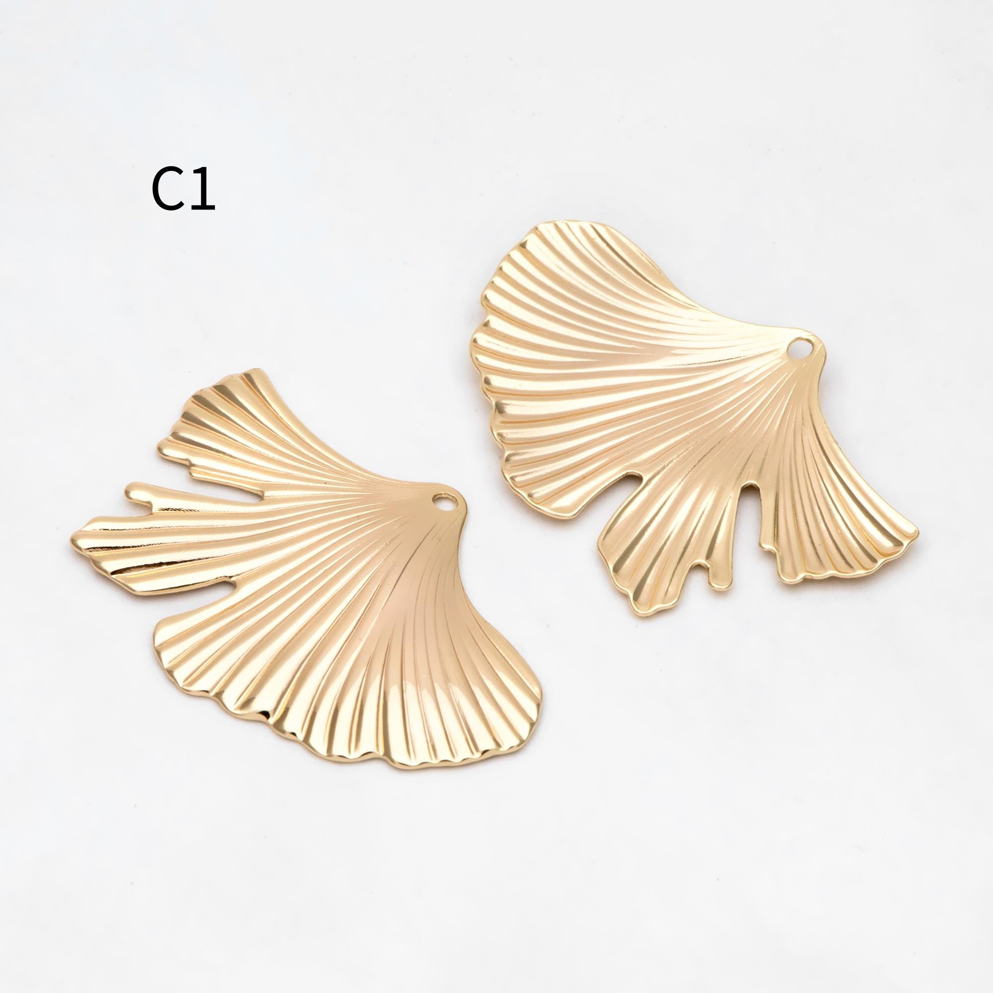10pcs Gold/ Silver Tone Leaf Charm Pendants, Gold/ Rhodium plated Brass, Lead Nickel Free (GB-3057)